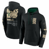 Black Milwaukee Bucks Game Time Crossover Pullover Hoodie | NBA