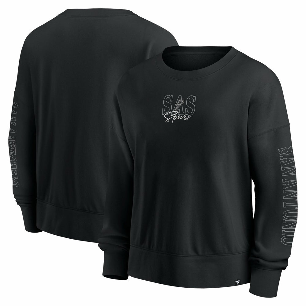 Black San Antonio Spurs Women's Oversized Game Day Pullover Sweatshirt | NBA
