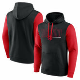 Black Toronto Raptors Logo Athletic Outline Colorblock Pullover Hoodie | NBA
