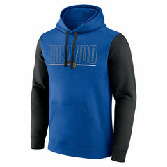 Blue Orlando Magic Logo Athletic Outline Colorblock Pullover Hoodie | NBA