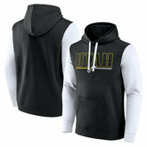 Black Utah Jazz Logo Athletic Outline Colorblock Pullover Hoodie | NBA