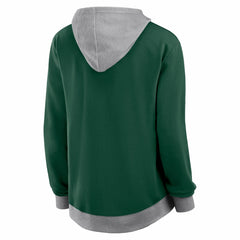 Hunter Green Milwaukee Bucks Logo Athletic Women's Hit It French Terry Full-Zip Hoodie | NBA
