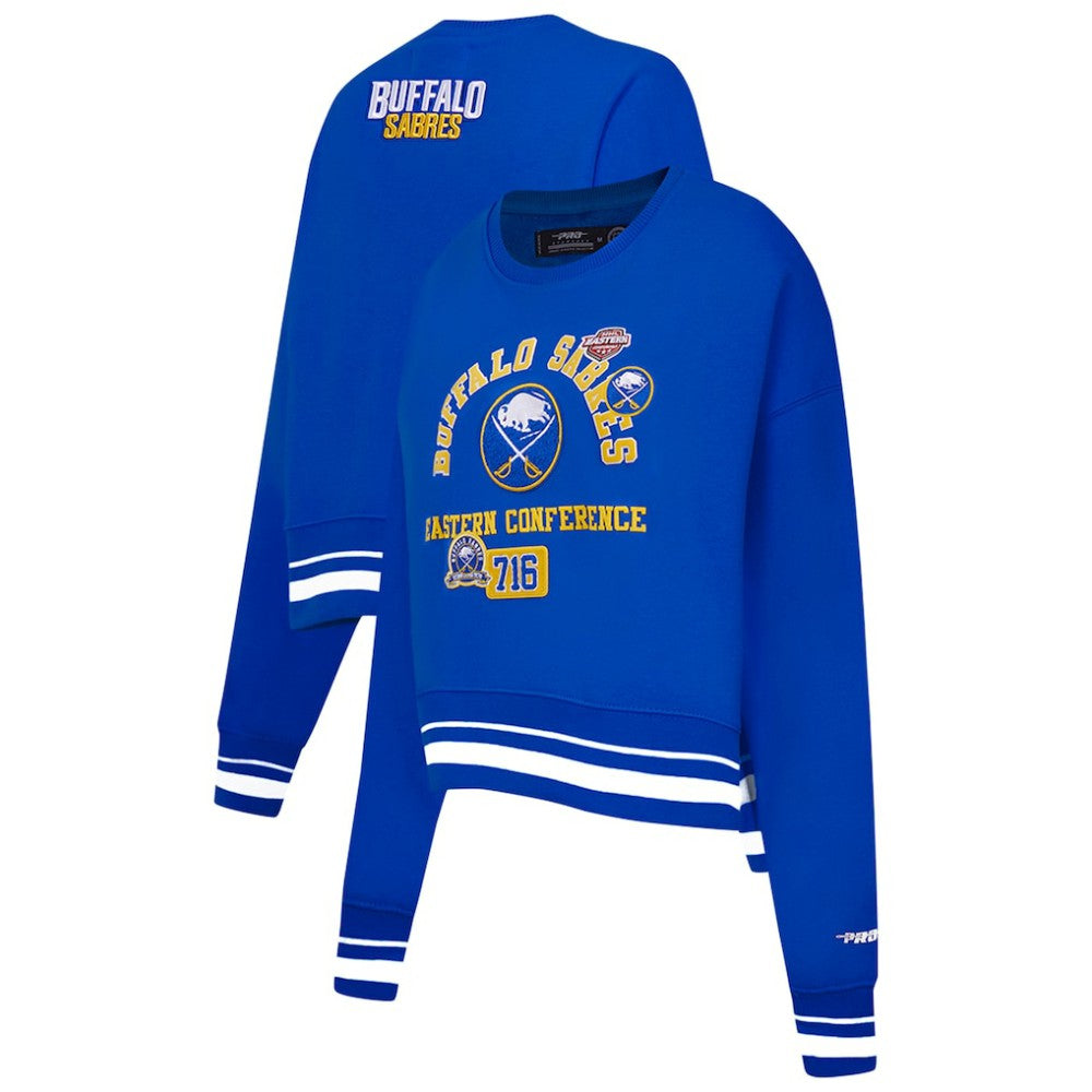 Buffalo Sabres Pro Standard Women's Area Code Cropped Pullover Sweatshirt - NHL Sweatshirts