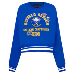 Buffalo Sabres Pro Standard Women's Area Code Cropped Pullover Sweatshirt - NHL Sweatshirts