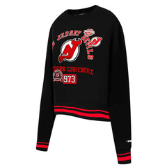 New Jersey Devils Pro Standard Women's Area Code Cropped Pullover Sweatshirt - NHL Sweatshirts