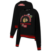 Chicago Blackhawks Pro Standard Women's Area Code Cropped Pullover Sweatshirt - NHL Sweatshirts