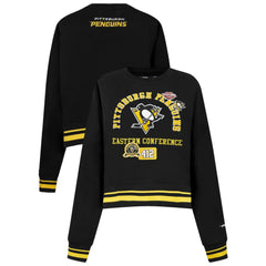 Pittsburgh Penguins Pro Standard Women's Area Code Cropped Pullover Sweatshirt - NHL Sweatshirts
