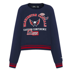 Washington Capitals Pro Standard Women's Area Code Cropped Pullover Sweatshirt - NHL Sweatshirts