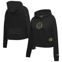 Boston Bruins Pro Standard Women's Jewels Cropped Pullover Hoodie - NHL Hoodies