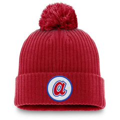 Atlanta Braves Nike Cooperstown Collection Patch Cuffed Knit Hat with Pom - MLB Hats