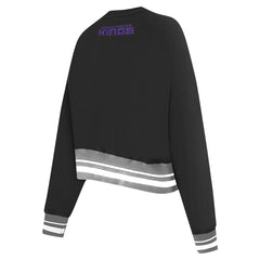 Black Sacramento Kings Pro Standard Women's Area Code Cropped Pullover Sweatshirt | NBA