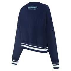 Navy Memphis Grizzlies Pro Standard Women's Area Code Cropped Pullover Sweatshirt | NBA