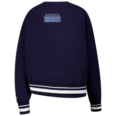 Navy Minnesota Timberwolves Pro Standard Women's Area Code Cropped Pullover Sweatshirt | NBA