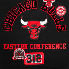 Black Chicago Bulls Pro Standard Women's Area Code Cropped Pullover Sweatshirt | NBA