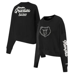 Black Memphis Grizzlies Pro Standard Women's Paint The City Cropped Pullover Sweatshirt | NBA