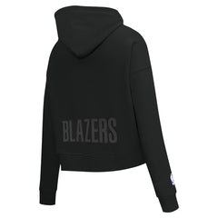 Black Portland Trail Blazers Pro Standard Women's Jewels Cropped Pullover Hoodie | NBA