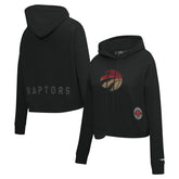 Black Toronto Raptors Pro Standard Women's Jewels Cropped Pullover Hoodie | NBA