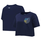 Navy Memphis Grizzlies Pro Standard Women's Jewels Boxy Cropped T-Shirt | NBA