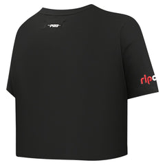 Black Portland Trail Blazers Pro Standard Women's Jewels Boxy Cropped T-Shirt | NBA