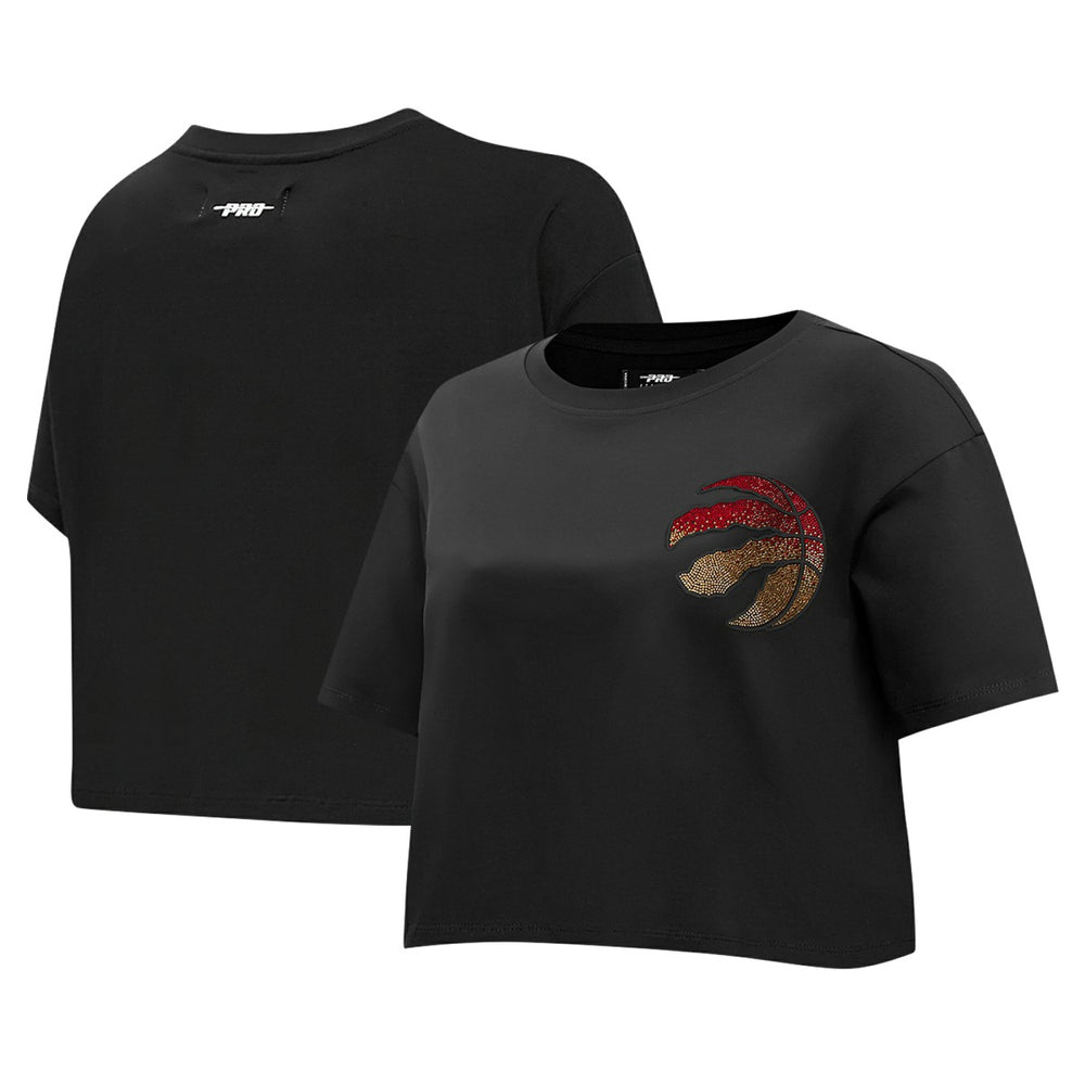 Black Toronto Raptors Pro Standard Women's Jewels Boxy Cropped T-Shirt | NBA
