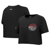 Black Atlanta Hawks Pro Standard Women's Jewels Boxy Cropped T-Shirt | NBA