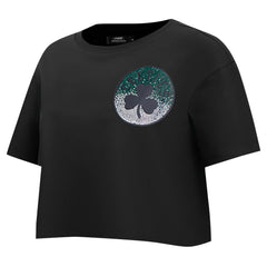 Black Boston Celtics Pro Standard Women's Jewels Boxy Cropped T-Shirt | NBA