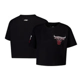 Black Chicago Bulls Pro Standard Women's Jewels Boxy Cropped T-Shirt sale | NBA