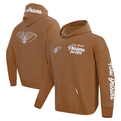 Brown New Orleans Pelicans Pro Standard Paint the City Drop Shoulder Pullover Hoodie | NBA