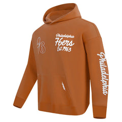 Brown Philadelphia 76ers Pro Standard Paint the City Drop Shoulder Pullover Hoodie | NBA