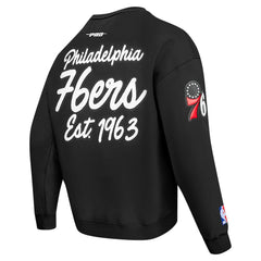 Black Philadelphia 76ers Pro Standard Paint the City Drop Shoulder Sweatshirt | NBA