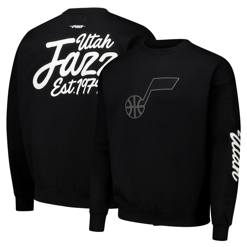 Black Utah Jazz Pro Standard Paint the City Drop Shoulder Sweatshirt | NBA