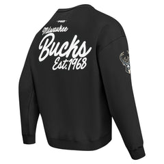 Black Milwaukee Bucks Pro Standard Paint the City Drop Shoulder Sweatshirt | NBA