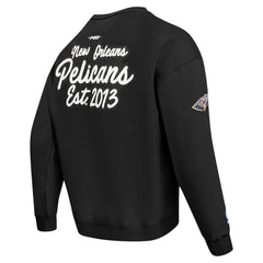 Black New Orleans Pelicans Pro Standard Paint the City Drop Shoulder Sweatshirt | NBA