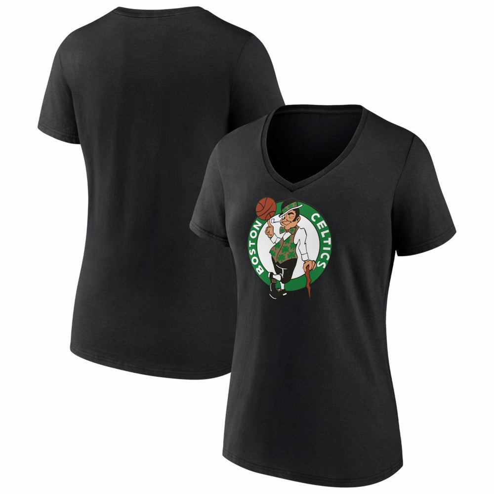 Black Boston Celtics Women's Primary Logo V-Neck T-Shirt | NBA