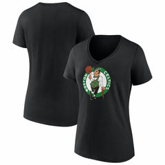 Black Boston Celtics Women's Primary Logo V-Neck T-Shirt | NBA