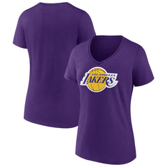 Purple Los Angeles Lakers Women's Primary Logo V-Neck T-Shirt | NBA