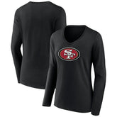 San Francisco 49ers Women's Primary Logo Long Sleeve V-Neck T-Shirt | NFL Online