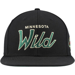 Minnesota Wild Mitchell & Ness Core Team Script 2.0 Snapback Hat - NHL Hats