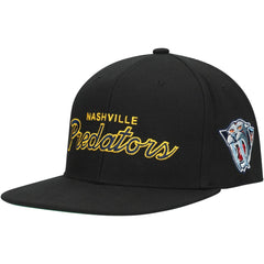 Nashville Predators Mitchell & Ness Core Team Script 2.0 Snapback Hat - NHL Hats