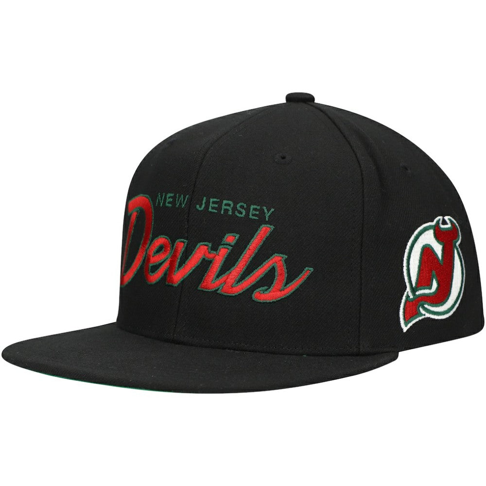 New Jersey Devils Mitchell & Ness Core Team Script 2.0 Snapback Hat - NHL Jerseys