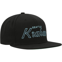 Seattle Kraken Mitchell & Ness Core Team Script 2.0 Snapback Hat - NHL Hats