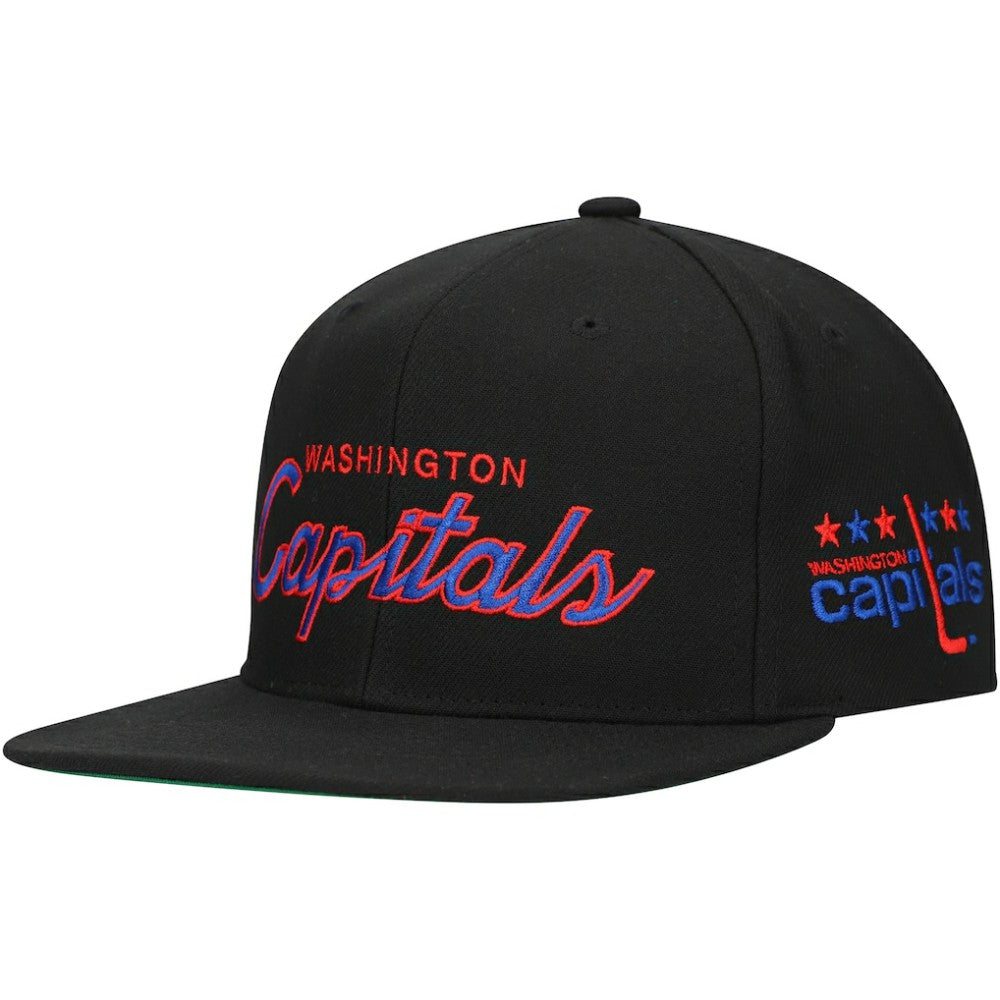 Washington Capitals Mitchell & Ness Core Team Script 2.0 Snapback Hat - NHL Hats