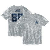 Dallas Cowboys CeeDee Lamb Girls Youth Sequin V-Neck Fashion Jersey | NFL Online