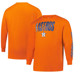 Houston Astros Profile Big & Tall Two-Hit Long Sleeve T-Shirt - MLB T-shirts