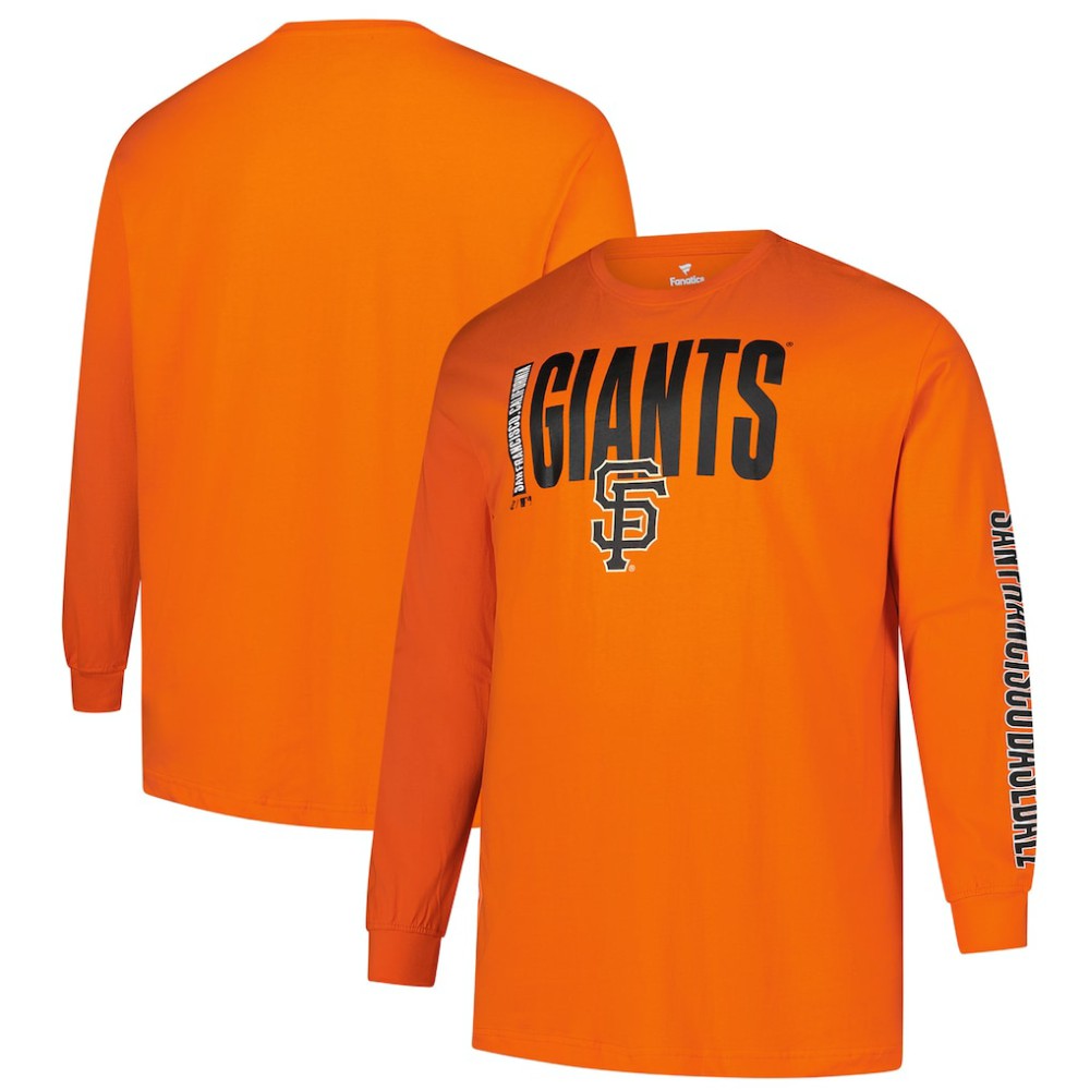 San Francisco Giants Profile Big & Tall Two-Hit Long Sleeve T-Shirt - MLB T-shirts