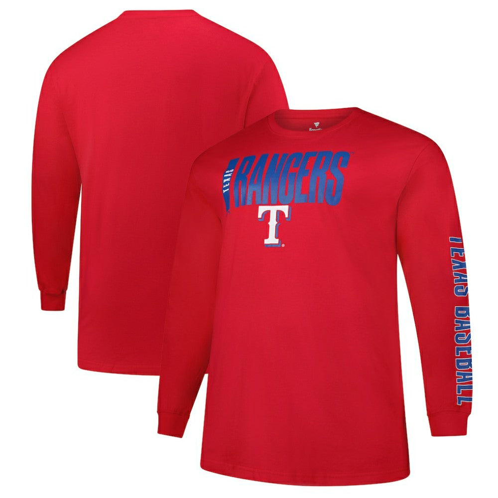 Texas Rangers Profile Big & Tall Two-Hit Long Sleeve T-Shirt - MLB T-shirts