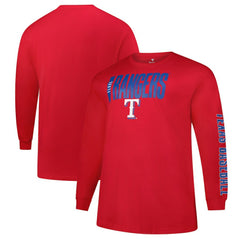 Texas Rangers Profile Big & Tall Two-Hit Long Sleeve T-Shirt - MLB T-shirts