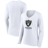 Las Vegas Raiders Women's Team Lockup Long Sleeve V-Neck T-Shirt | NFL Near me