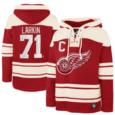 Dylan Larkin Detroit Red Wings '47 Captain Patch Player Name & Number Lacer Pullover Hoodie - NHL Hoodies