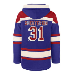 Igor Shesterkin New York Rangers '47 Player Name & Number Lacer Pullover Hoodie - NHL Hoodies